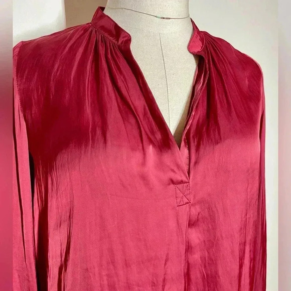 Zadig & Voltaire | Satin V-Neck Blouse | Wine | Women’s L - Picture 1 of 5